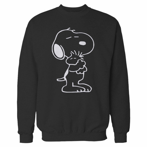 Your snoopy dog peanuts charlie brown hug crewneck sweatshirt just got an update. This super comfortable and lighter weight crewneck will become your favorite go-to sweatshirt. The cozy spandex cuffs and waistband make this pill-resistant sweatshirt a fan favorite.And your group will look and feel their best in this premium ringspun cotton crew.