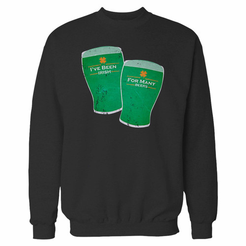Your st patricks day funny irish drinking crewneck sweatshirt just got an update. This super comfortable and lighter weight crewneck will become your favorite go-to sweatshirt. The cozy spandex cuffs and waistband make this pill-resistant sweatshirt a fan favorite.And your group will look and feel their best in this premium ringspun cotton crew.