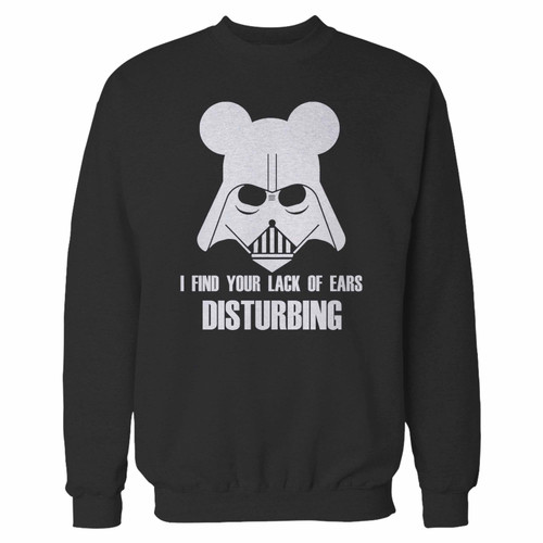 Your star wars darth vader mickey ears crewneck sweatshirt just got an update. This super comfortable and lighter weight crewneck will become your favorite go-to sweatshirt. The cozy spandex cuffs and waistband make this pill-resistant sweatshirt a fan favorite.And your group will look and feel their best in this premium ringspun cotton crew.