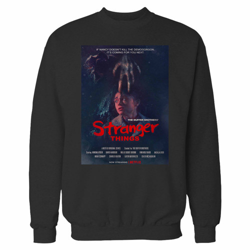 Your stranger things new movie crewneck sweatshirt just got an update. This super comfortable and lighter weight crewneck will become your favorite go-to sweatshirt. The cozy spandex cuffs and waistband make this pill-resistant sweatshirt a fan favorite.And your group will look and feel their best in this premium ringspun cotton crew.