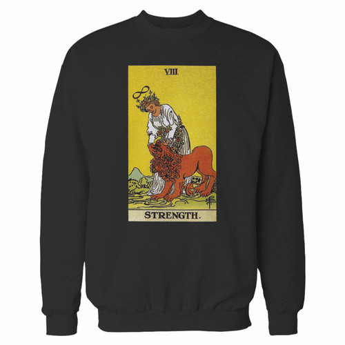 Your strength tarot card crewneck sweatshirt just got an update. This super comfortable and lighter weight crewneck will become your favorite go-to sweatshirt. The cozy spandex cuffs and waistband make this pill-resistant sweatshirt a fan favorite.And your group will look and feel their best in this premium ringspun cotton crew.