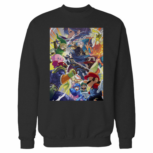 Your super smash bros crewneck sweatshirt just got an update. This super comfortable and lighter weight crewneck will become your favorite go-to sweatshirt. The cozy spandex cuffs and waistband make this pill-resistant sweatshirt a fan favorite.And your group will look and feel their best in this premium ringspun cotton crew.