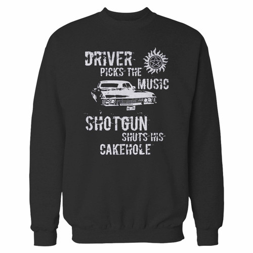 Your supernatural driver picks the music crewneck sweatshirt just got an update. This super comfortable and lighter weight crewneck will become your favorite go-to sweatshirt. The cozy spandex cuffs and waistband make this pill-resistant sweatshirt a fan favorite.And your group will look and feel their best in this premium ringspun cotton crew.