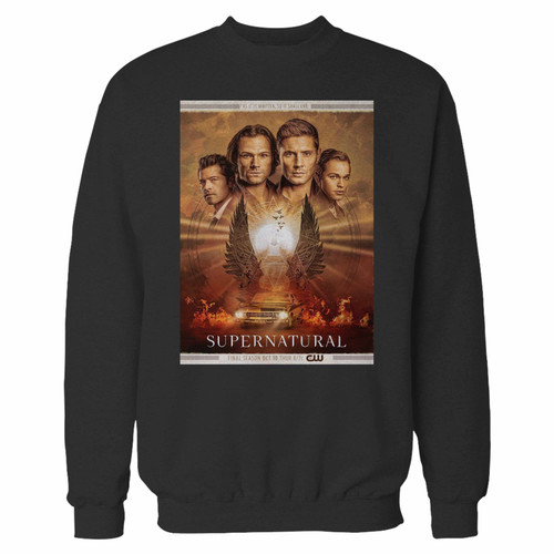 Your supernatural season 15 tv series crewneck sweatshirt just got an update. This super comfortable and lighter weight crewneck will become your favorite go-to sweatshirt. The cozy spandex cuffs and waistband make this pill-resistant sweatshirt a fan favorite.And your group will look and feel their best in this premium ringspun cotton crew.