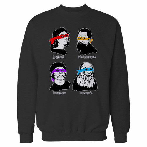 Your teenage mutant ninja turtles leonardo da vinci crewneck sweatshirt just got an update. This super comfortable and lighter weight crewneck will become your favorite go-to sweatshirt. The cozy spandex cuffs and waistband make this pill-resistant sweatshirt a fan favorite.And your group will look and feel their best in this premium ringspun cotton crew.