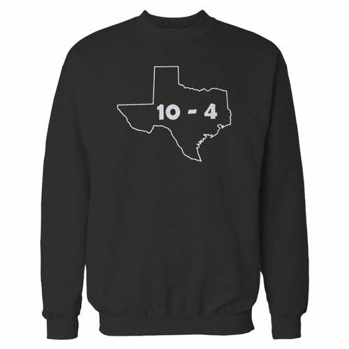 Your texas sized 10 - 4 letterkenny 1 crewneck sweatshirt just got an update. This super comfortable and lighter weight crewneck will become your favorite go-to sweatshirt. The cozy spandex cuffs and waistband make this pill-resistant sweatshirt a fan favorite.And your group will look and feel their best in this premium ringspun cotton crew.