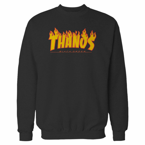 Your thanos flame logo crewneck sweatshirt just got an update. This super comfortable and lighter weight crewneck will become your favorite go-to sweatshirt. The cozy spandex cuffs and waistband make this pill-resistant sweatshirt a fan favorite.And your group will look and feel their best in this premium ringspun cotton crew.