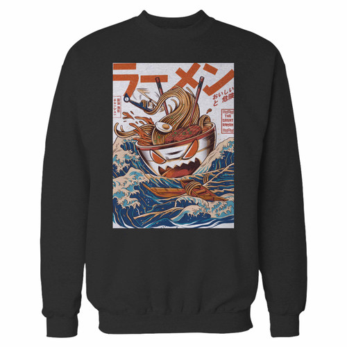 Your the great ramen off kanagawa crewneck sweatshirt just got an update. This super comfortable and lighter weight crewneck will become your favorite go-to sweatshirt. The cozy spandex cuffs and waistband make this pill-resistant sweatshirt a fan favorite.And your group will look and feel their best in this premium ringspun cotton crew.