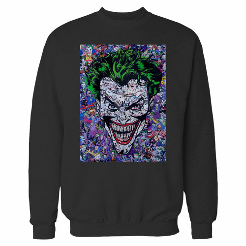 Your the joker made of jokers dc superheroes crewneck sweatshirt just got an update. This super comfortable and lighter weight crewneck will become your favorite go-to sweatshirt. The cozy spandex cuffs and waistband make this pill-resistant sweatshirt a fan favorite.And your group will look and feel their best in this premium ringspun cotton crew.