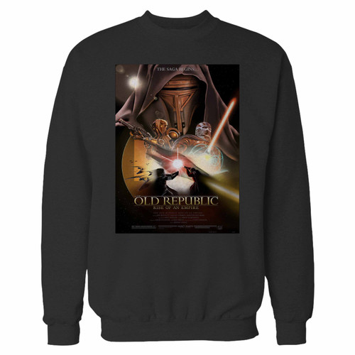 Your the old republic rise of an empire star wars crewneck sweatshirt just got an update. This super comfortable and lighter weight crewneck will become your favorite go-to sweatshirt. The cozy spandex cuffs and waistband make this pill-resistant sweatshirt a fan favorite.And your group will look and feel their best in this premium ringspun cotton crew.