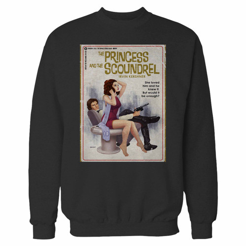 Your the princess and the scoundrel crewneck sweatshirt just got an update. This super comfortable and lighter weight crewneck will become your favorite go-to sweatshirt. The cozy spandex cuffs and waistband make this pill-resistant sweatshirt a fan favorite.And your group will look and feel their best in this premium ringspun cotton crew.