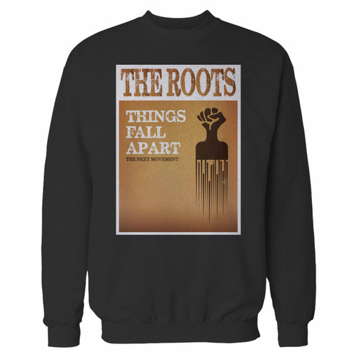 Your the roots things fall apart crewneck sweatshirt just got an update. This super comfortable and lighter weight crewneck will become your favorite go-to sweatshirt. The cozy spandex cuffs and waistband make this pill-resistant sweatshirt a fan favorite.And your group will look and feel their best in this premium ringspun cotton crew.