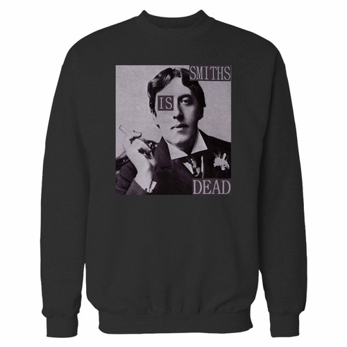 Your the smiths is dead oscar wilde morrissey crewneck sweatshirt just got an update. This super comfortable and lighter weight crewneck will become your favorite go-to sweatshirt. The cozy spandex cuffs and waistband make this pill-resistant sweatshirt a fan favorite.And your group will look and feel their best in this premium ringspun cotton crew.