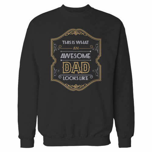 Your this is what an awesome dad looks like crewneck sweatshirt just got an update. This super comfortable and lighter weight crewneck will become your favorite go-to sweatshirt. The cozy spandex cuffs and waistband make this pill-resistant sweatshirt a fan favorite.And your group will look and feel their best in this premium ringspun cotton crew.