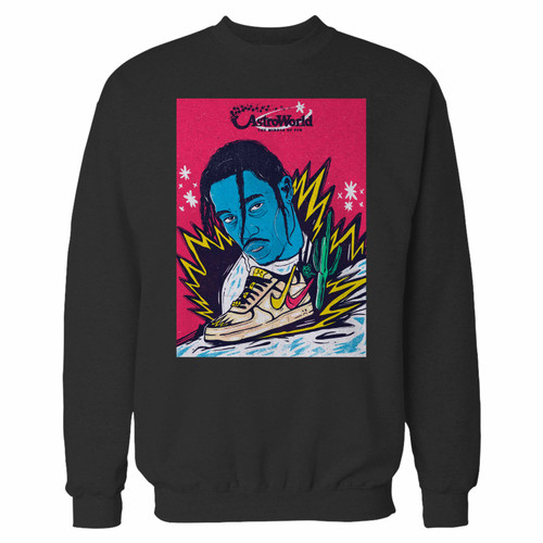 Your travis scott sports logo crewneck sweatshirt just got an update. This super comfortable and lighter weight crewneck will become your favorite go-to sweatshirt. The cozy spandex cuffs and waistband make this pill-resistant sweatshirt a fan favorite.And your group will look and feel their best in this premium ringspun cotton crew.