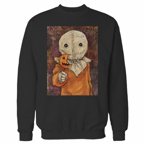 Your trick 'r treat sam crewneck sweatshirt just got an update. This super comfortable and lighter weight crewneck will become your favorite go-to sweatshirt. The cozy spandex cuffs and waistband make this pill-resistant sweatshirt a fan favorite.And your group will look and feel their best in this premium ringspun cotton crew.