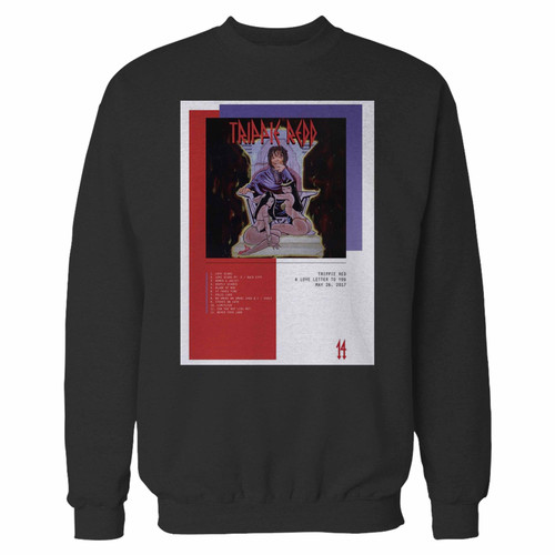 Your trippie red a love letter to you album crewneck sweatshirt just got an update. This super comfortable and lighter weight crewneck will become your favorite go-to sweatshirt. The cozy spandex cuffs and waistband make this pill-resistant sweatshirt a fan favorite.And your group will look and feel their best in this premium ringspun cotton crew.