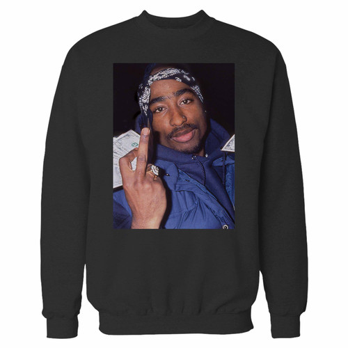 Your tupac finger crewneck sweatshirt just got an update. This super comfortable and lighter weight crewneck will become your favorite go-to sweatshirt. The cozy spandex cuffs and waistband make this pill-resistant sweatshirt a fan favorite.And your group will look and feel their best in this premium ringspun cotton crew.