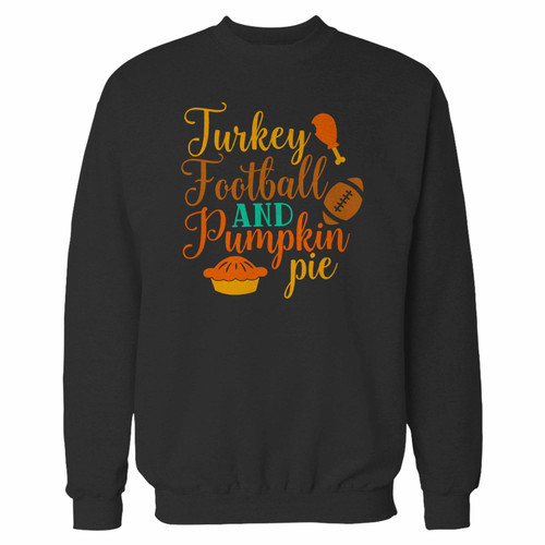 Your turkey football and pumpkin pie crewneck sweatshirt just got an update. This super comfortable and lighter weight crewneck will become your favorite go-to sweatshirt. The cozy spandex cuffs and waistband make this pill-resistant sweatshirt a fan favorite.And your group will look and feel their best in this premium ringspun cotton crew.