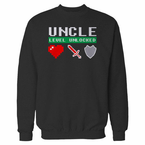 Your uncle level unlocked gamer crewneck sweatshirt just got an update. This super comfortable and lighter weight crewneck will become your favorite go-to sweatshirt. The cozy spandex cuffs and waistband make this pill-resistant sweatshirt a fan favorite.And your group will look and feel their best in this premium ringspun cotton crew.