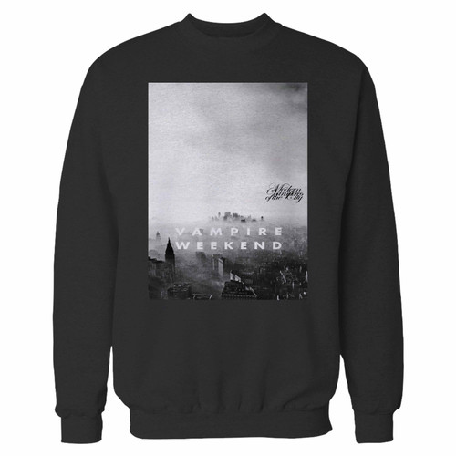 Your vampire weekend modern vampires of the city crewneck sweatshirt just got an update. This super comfortable and lighter weight crewneck will become your favorite go-to sweatshirt. The cozy spandex cuffs and waistband make this pill-resistant sweatshirt a fan favorite.And your group will look and feel their best in this premium ringspun cotton crew.