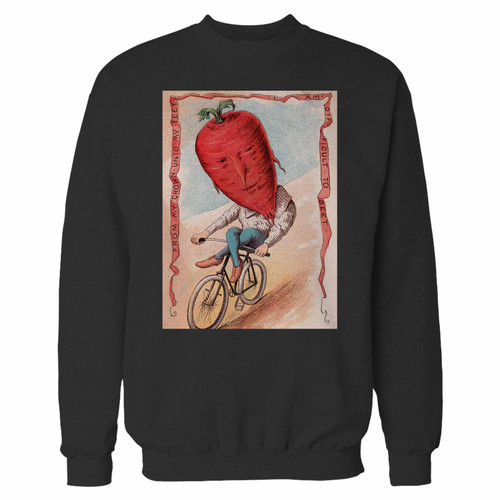 Your vegetable people beet riding a bicycle crewneck sweatshirt just got an update. This super comfortable and lighter weight crewneck will become your favorite go-to sweatshirt. The cozy spandex cuffs and waistband make this pill-resistant sweatshirt a fan favorite.And your group will look and feel their best in this premium ringspun cotton crew.