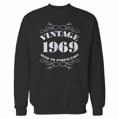 Your vintage 1969 aged to perfection crewneck sweatshirt just got an update. This super comfortable and lighter weight crewneck will become your favorite go-to sweatshirt. The cozy spandex cuffs and waistband make this pill-resistant sweatshirt a fan favorite.And your group will look and feel their best in this premium ringspun cotton crew.