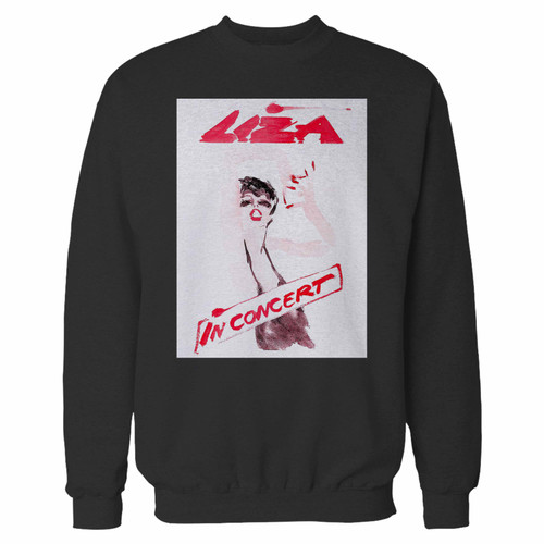 Your vintage liza minnelli in concert crewneck sweatshirt just got an update. This super comfortable and lighter weight crewneck will become your favorite go-to sweatshirt. The cozy spandex cuffs and waistband make this pill-resistant sweatshirt a fan favorite.And your group will look and feel their best in this premium ringspun cotton crew.