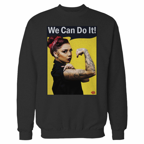 Your we can do it crewneck sweatshirt just got an update. This super comfortable and lighter weight crewneck will become your favorite go-to sweatshirt. The cozy spandex cuffs and waistband make this pill-resistant sweatshirt a fan favorite.And your group will look and feel their best in this premium ringspun cotton crew.
