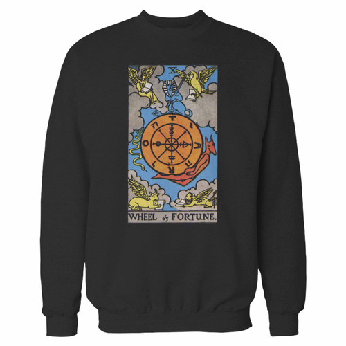 Your wheel of fortune tarot card crewneck sweatshirt just got an update. This super comfortable and lighter weight crewneck will become your favorite go-to sweatshirt. The cozy spandex cuffs and waistband make this pill-resistant sweatshirt a fan favorite.And your group will look and feel their best in this premium ringspun cotton crew.