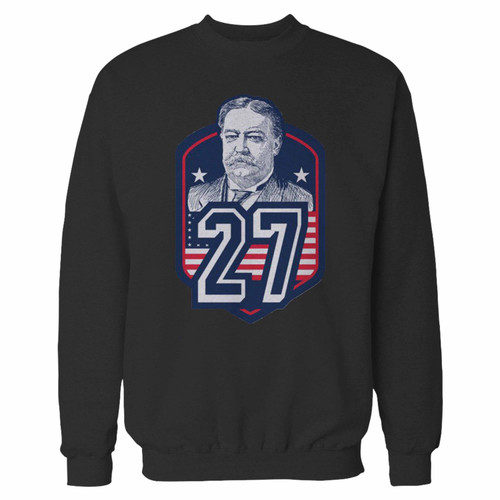 Your william howard taft twenty seventh president crewneck sweatshirt just got an update. This super comfortable and lighter weight crewneck will become your favorite go-to sweatshirt. The cozy spandex cuffs and waistband make this pill-resistant sweatshirt a fan favorite.And your group will look and feel their best in this premium ringspun cotton crew.