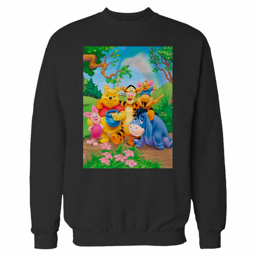 Your winnie the pooh cartoon crewneck sweatshirt just got an update. This super comfortable and lighter weight crewneck will become your favorite go-to sweatshirt. The cozy spandex cuffs and waistband make this pill-resistant sweatshirt a fan favorite.And your group will look and feel their best in this premium ringspun cotton crew.