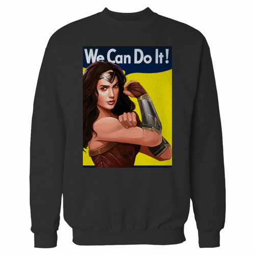 Your wonder woman we can do it crewneck sweatshirt just got an update. This super comfortable and lighter weight crewneck will become your favorite go-to sweatshirt. The cozy spandex cuffs and waistband make this pill-resistant sweatshirt a fan favorite.And your group will look and feel their best in this premium ringspun cotton crew.