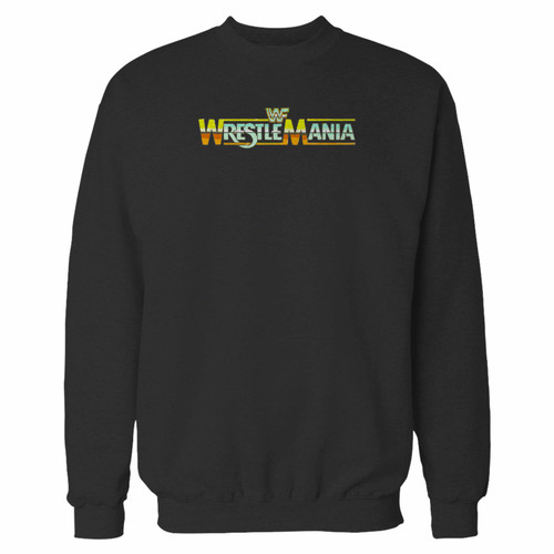 Your wwe wrestlemania logo inspired crewneck sweatshirt just got an update. This super comfortable and lighter weight crewneck will become your favorite go-to sweatshirt. The cozy spandex cuffs and waistband make this pill-resistant sweatshirt a fan favorite.And your group will look and feel their best in this premium ringspun cotton crew.