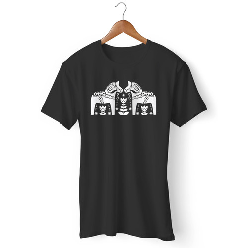 Dala Horse Scandinavian Folk Design Men T Shirt