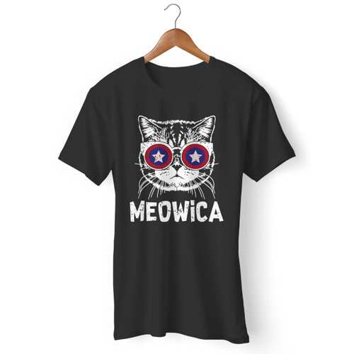 Meowica America Patriotic Cat Men T Shirt