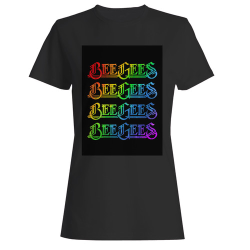 These are bee gees beegees rainbow women t shirt that are cute tied to the side or paired with a cardigan or jacket for a more styled look. So comfy and classic, they are sure to make your vacation extra magical.