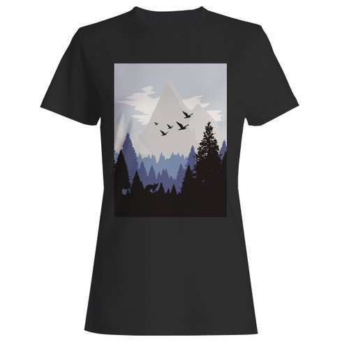 These are flat cold blue mountains women t shirt that are cute tied to the side or paired with a cardigan or jacket for a more styled look. So comfy and classic, they are sure to make your vacation extra magical.