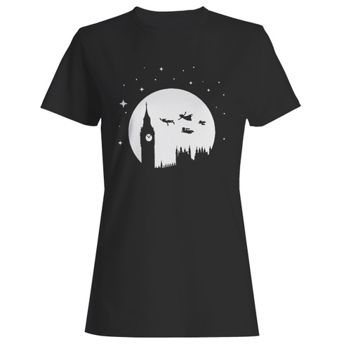 These are peter pan london moon silhouette women t shirt that are cute tied to the side or paired with a cardigan or jacket for a more styled look. So comfy and classic, they are sure to make your vacation extra magical.