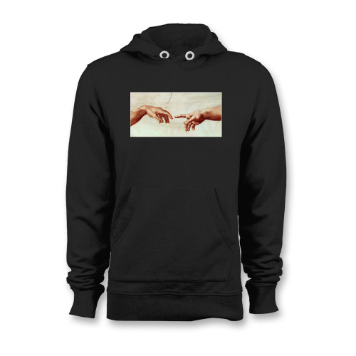 Was created with comfort in mind, this michelangelo creation of adam hand of god hoodie lighter weight is perfect for any activity. Teams and groups love this hoodie for its affordable price and variety of colors.