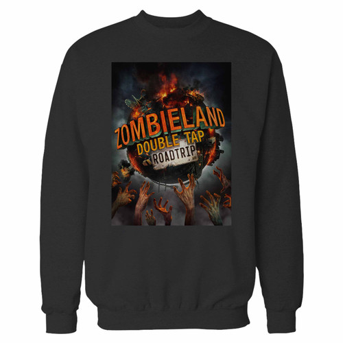 Your zombieland double tap roadtrip crewneck sweatshirt just got an update. This super comfortable and lighter weight crewneck will become your favorite go-to sweatshirt. The cozy spandex cuffs and waistband make this pill-resistant sweatshirt a fan favorite.And your group will look and feel their best in this premium ringspun cotton crew.
