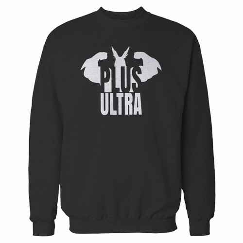 Your all might my hero academia plus ultra crewneck sweatshirt just got an update. This super comfortable and lighter weight crewneck will become your favorite go-to sweatshirt. The cozy spandex cuffs and waistband make this pill-resistant sweatshirt a fan favorite.And your group will look and feel their best in this premium ringspun cotton crew.