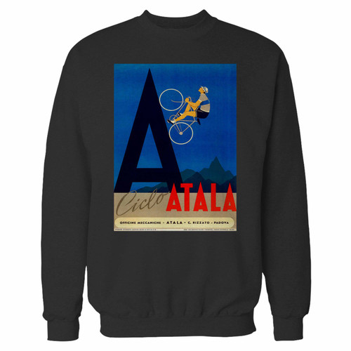 Your atala bicycle crewneck sweatshirt just got an update. This super comfortable and lighter weight crewneck will become your favorite go-to sweatshirt. The cozy spandex cuffs and waistband make this pill-resistant sweatshirt a fan favorite.And your group will look and feel their best in this premium ringspun cotton crew.