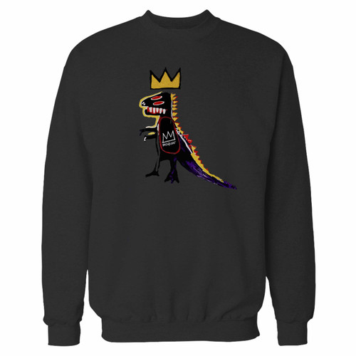 Your basquiat dinosaur crewneck sweatshirt just got an update. This super comfortable and lighter weight crewneck will become your favorite go-to sweatshirt. The cozy spandex cuffs and waistband make this pill-resistant sweatshirt a fan favorite.And your group will look and feel their best in this premium ringspun cotton crew.