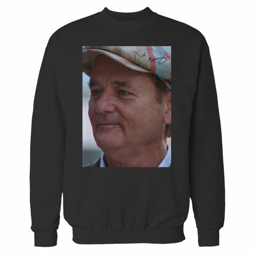Your bill murray signed autograph crewneck sweatshirt just got an update. This super comfortable and lighter weight crewneck will become your favorite go-to sweatshirt. The cozy spandex cuffs and waistband make this pill-resistant sweatshirt a fan favorite.And your group will look and feel their best in this premium ringspun cotton crew.