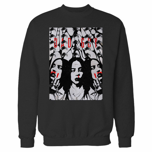 Your billie eilish bad guy cover inspired crewneck sweatshirt just got an update. This super comfortable and lighter weight crewneck will become your favorite go-to sweatshirt. The cozy spandex cuffs and waistband make this pill-resistant sweatshirt a fan favorite.And your group will look and feel their best in this premium ringspun cotton crew.