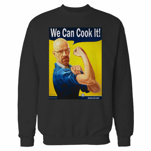 Your breaking bad we can cook it crewneck sweatshirt just got an update. This super comfortable and lighter weight crewneck will become your favorite go-to sweatshirt. The cozy spandex cuffs and waistband make this pill-resistant sweatshirt a fan favorite.And your group will look and feel their best in this premium ringspun cotton crew.