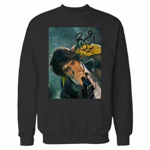 Your brendon urie panic at the disco inspired crewneck sweatshirt just got an update. This super comfortable and lighter weight crewneck will become your favorite go-to sweatshirt. The cozy spandex cuffs and waistband make this pill-resistant sweatshirt a fan favorite.And your group will look and feel their best in this premium ringspun cotton crew.