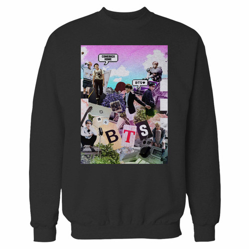 Your bts come back home crewneck sweatshirt just got an update. This super comfortable and lighter weight crewneck will become your favorite go-to sweatshirt. The cozy spandex cuffs and waistband make this pill-resistant sweatshirt a fan favorite.And your group will look and feel their best in this premium ringspun cotton crew.