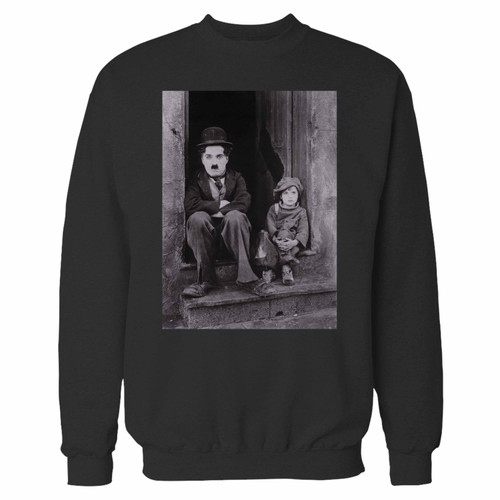 Your charlie chaplin the kid crewneck sweatshirt just got an update. This super comfortable and lighter weight crewneck will become your favorite go-to sweatshirt. The cozy spandex cuffs and waistband make this pill-resistant sweatshirt a fan favorite.And your group will look and feel their best in this premium ringspun cotton crew.
